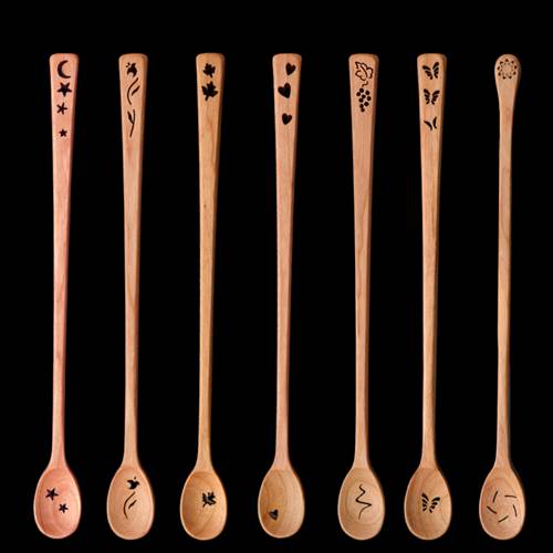 9" Cherry Wood Olive Spoon