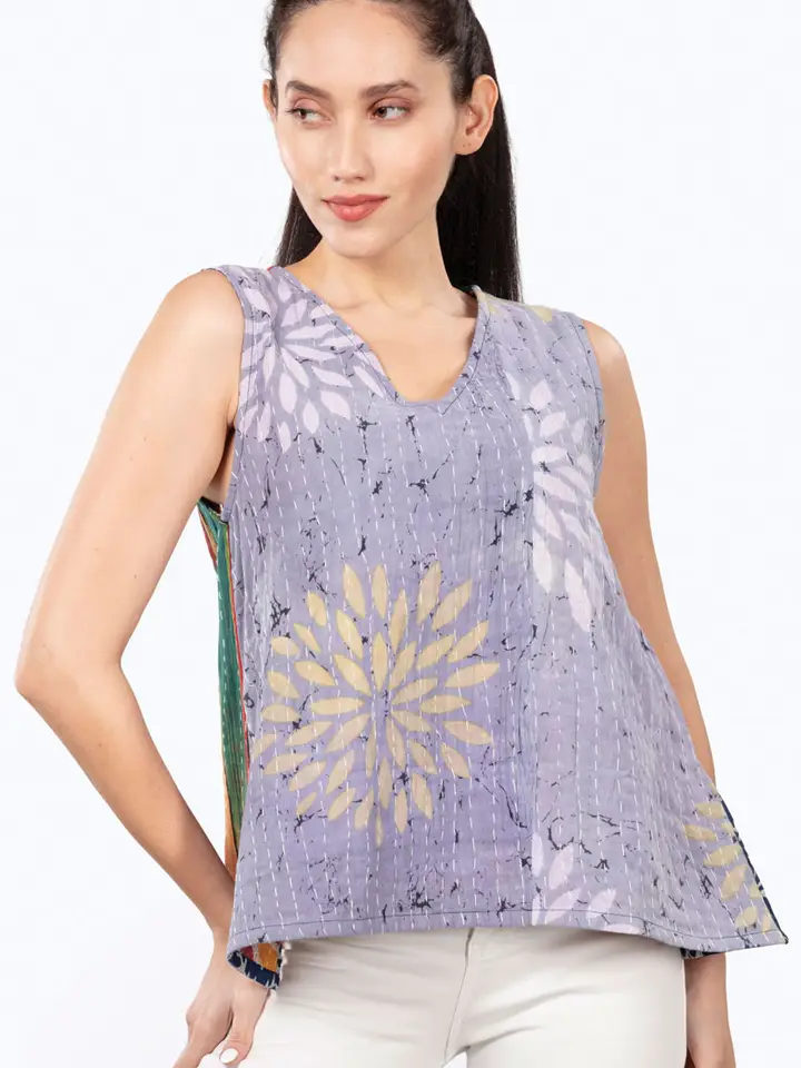 Kantha Sleeveless Top - Image 2