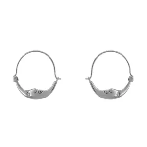 Sterling Silver Moon Face Hoop