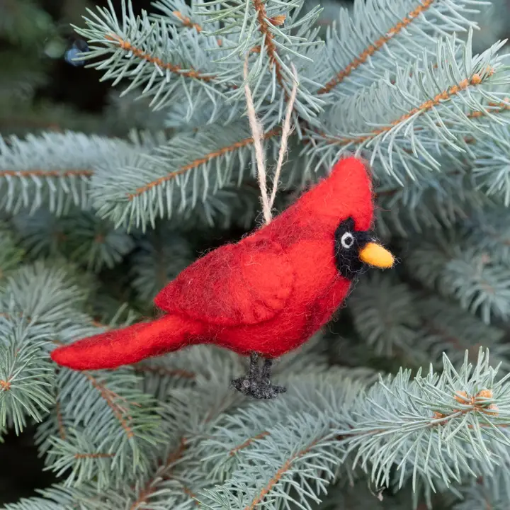 Felted Cardinal Ornaments