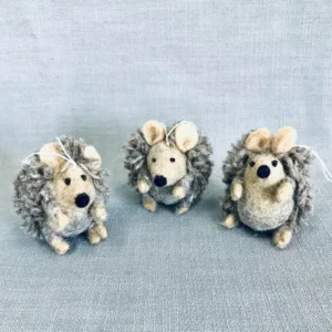 Felted Hedgehog Ornaments